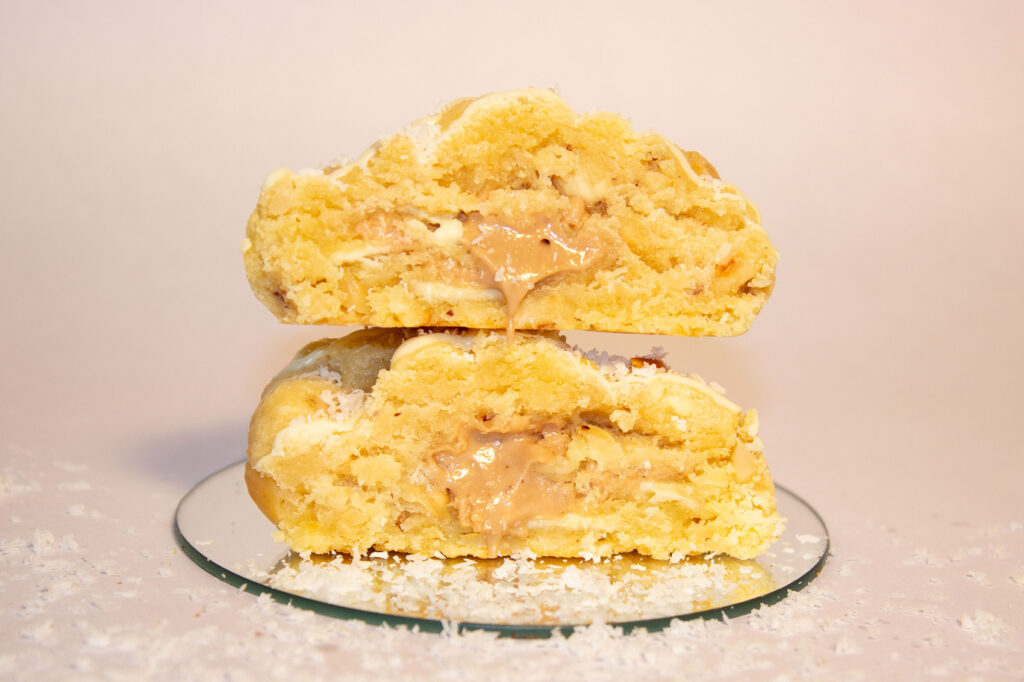 cookie coco maison, cœur fondant coco et noisette