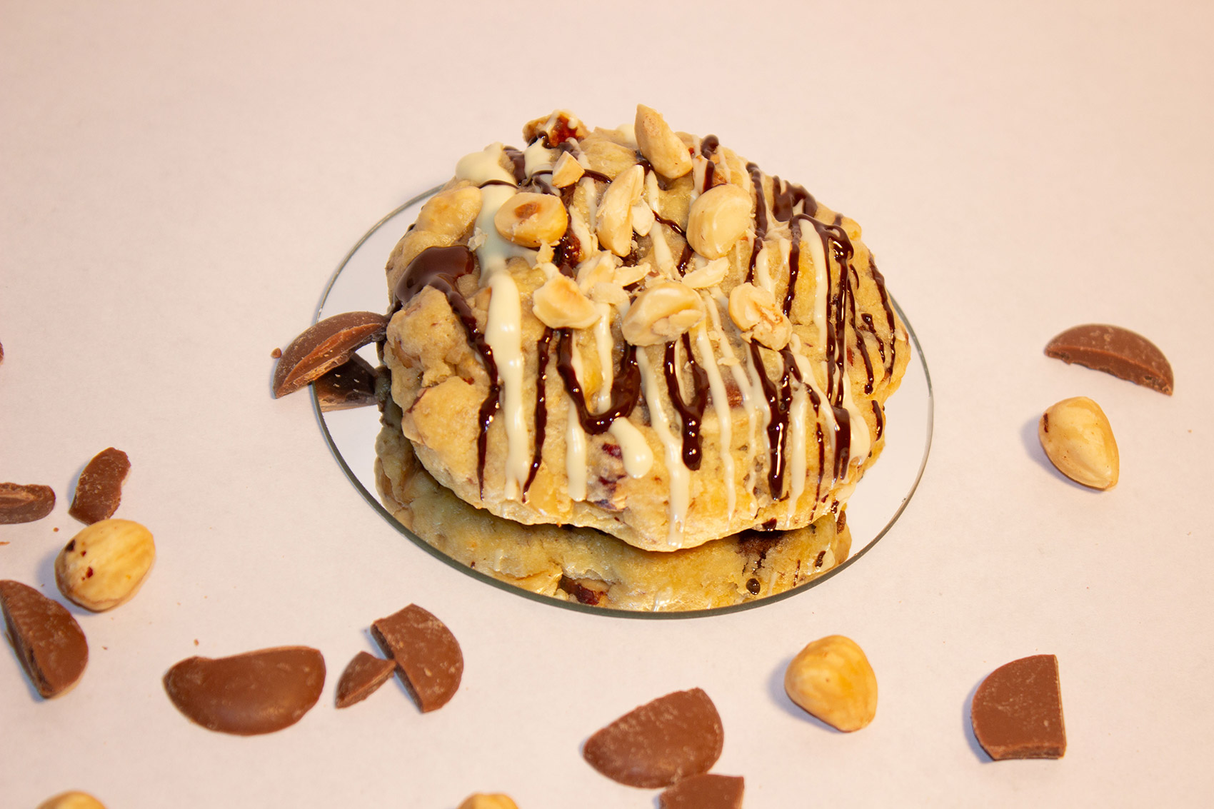 cookie noisette maison, cลur fondant noisette