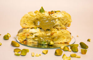 cookie pistache maison, cœur fondant pistache, éclats de pistaches